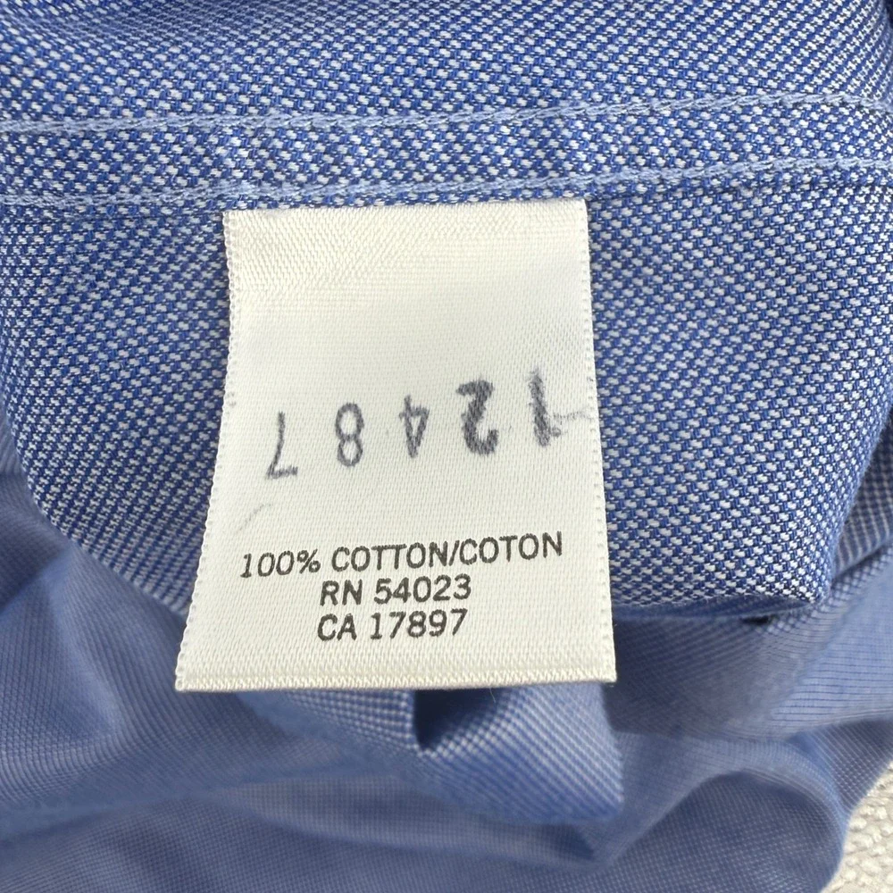 Banana Republic Mens Blue Non Iron Slim Fit French Cuff Dress Shirt L 16-16.5